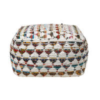SITZPOUF creme-bunt gemustert 60/60/30 cm - Multicolor, Textil (60/30/60cm) - Homescapes
