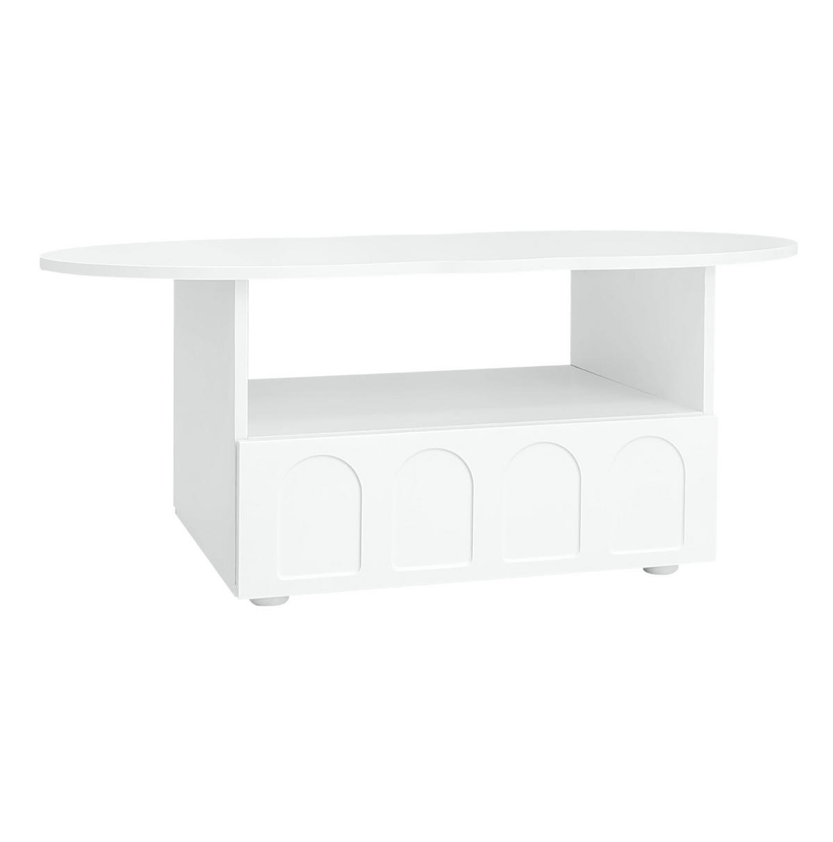 COUCHTISCH mit Schublade 100 x 60 cm Weiß - Weiß, Holzwerkstoff (100/60/40.5cm) - Meubliv