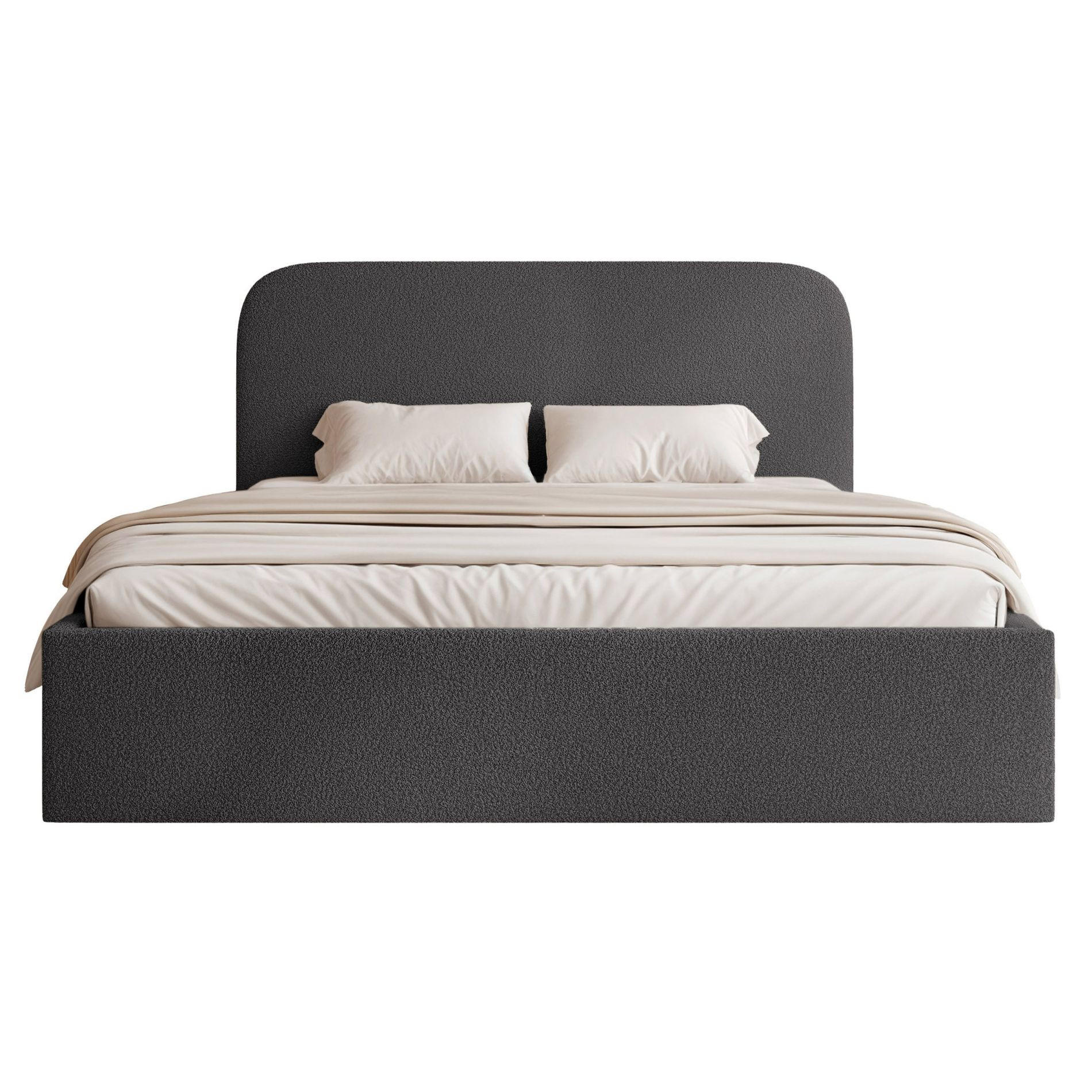 POLSTERBETT Sonvivo Graphit Bouclé 160x200 cm - Graphitfarben, Kunststoff/Textil (160/200cm) - Selsey