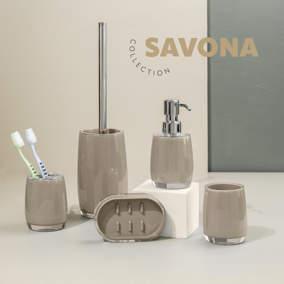 SEIFENSCHALE SAVONA, braun - Cappuccino, Kunststoff (13/2.5/8.2cm) - bremermann