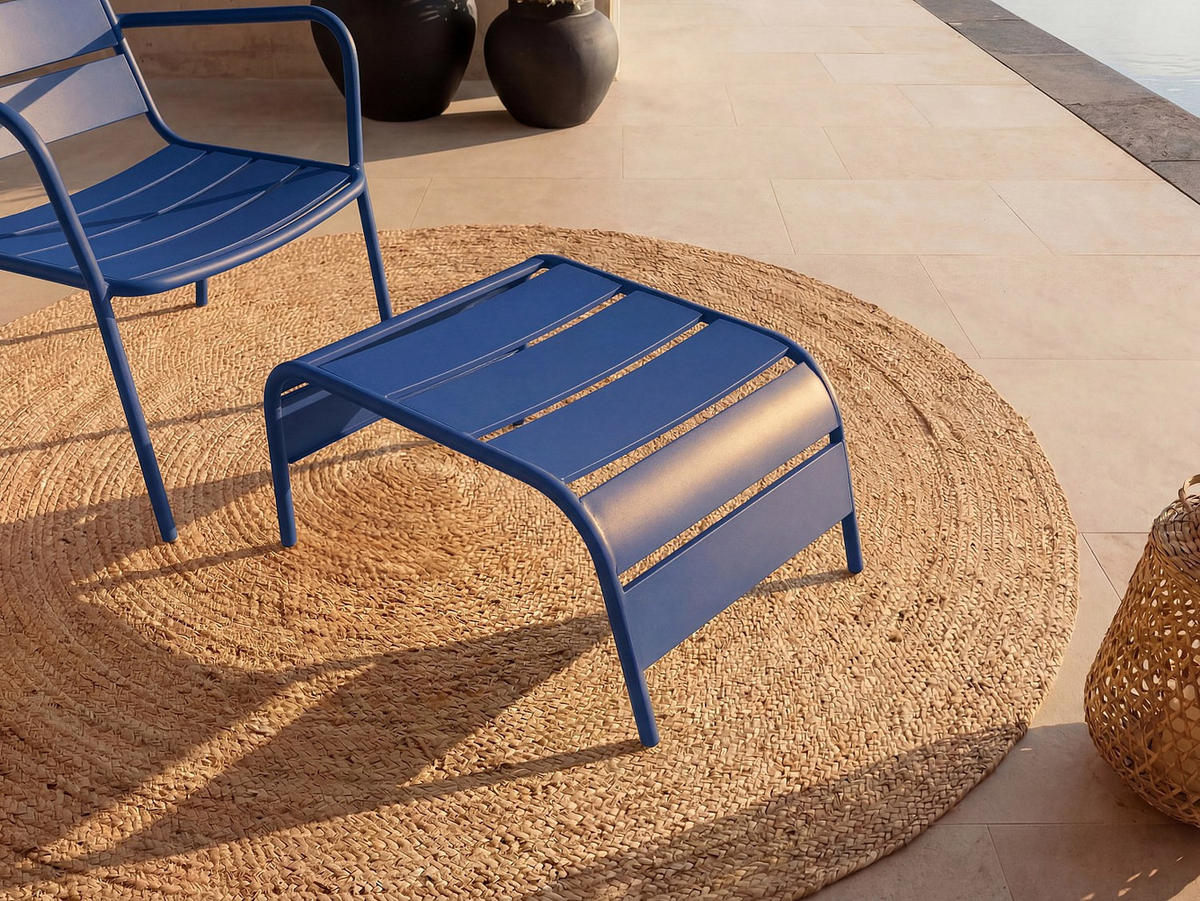 GARTENSESSEL - 50 cmcm x 61.5 cmcm - Metall - Marineblau - MIRMANDE - Blau, Metall (50/33/61.5cm) - Vente-Unique