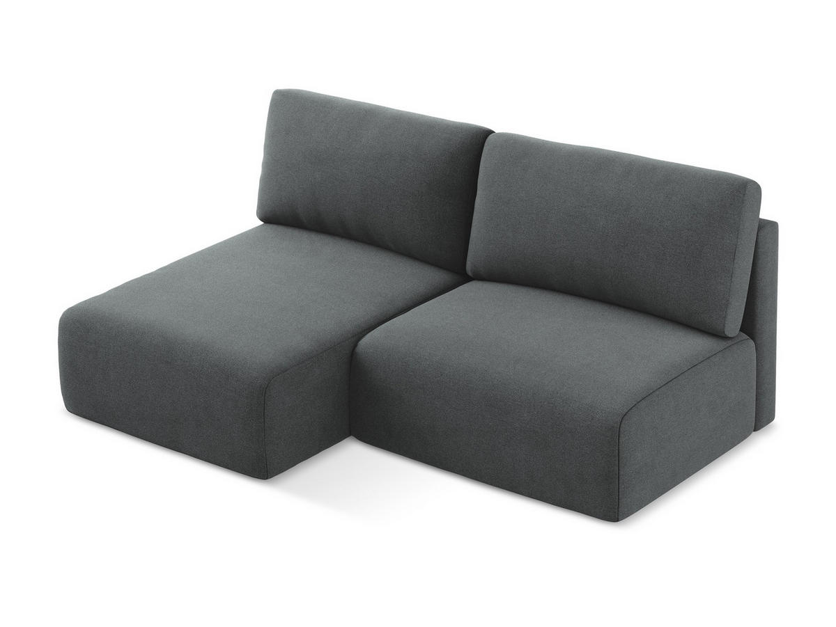 ECKSOFA mit Schlaffunktion links Strukturstoff Stoff Grau - Schwarz/Grau, Kunststoff/Textil (149/210cm) - Makamii