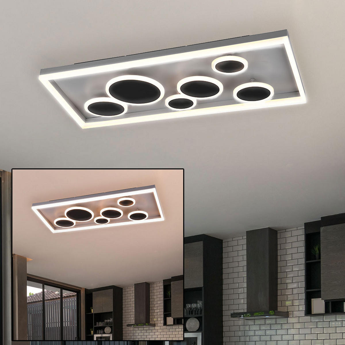 LED DECKENLEUCHTE Harriet Anthrazit - Anthrazit, Metall (80/40/9cm)