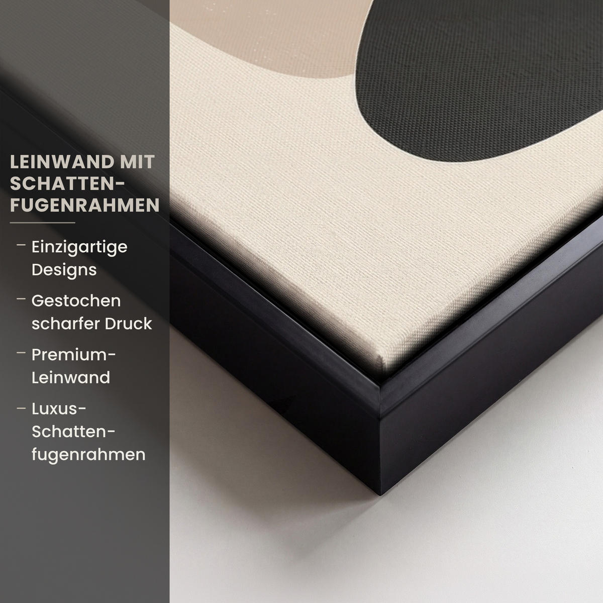 LEINWAND Bilder mit Rahmen - Pflanze - Beige - Japanisch - 70x100 - Schwarz, Textil (70/100cm) - MuchoWow