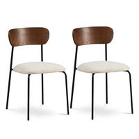 STÜLE 2er-Set Olivia skandinavische aus beigem Cord - Beige/Schwarz, Textil/Metall (46/81/50.5cm) - Sicaan