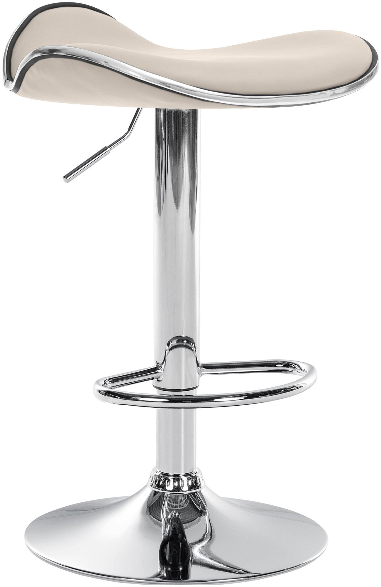 BARHOCKER Lederlook Creme - Chromfarben/Creme, Textil/Metall (45/71/45cm) - CLP