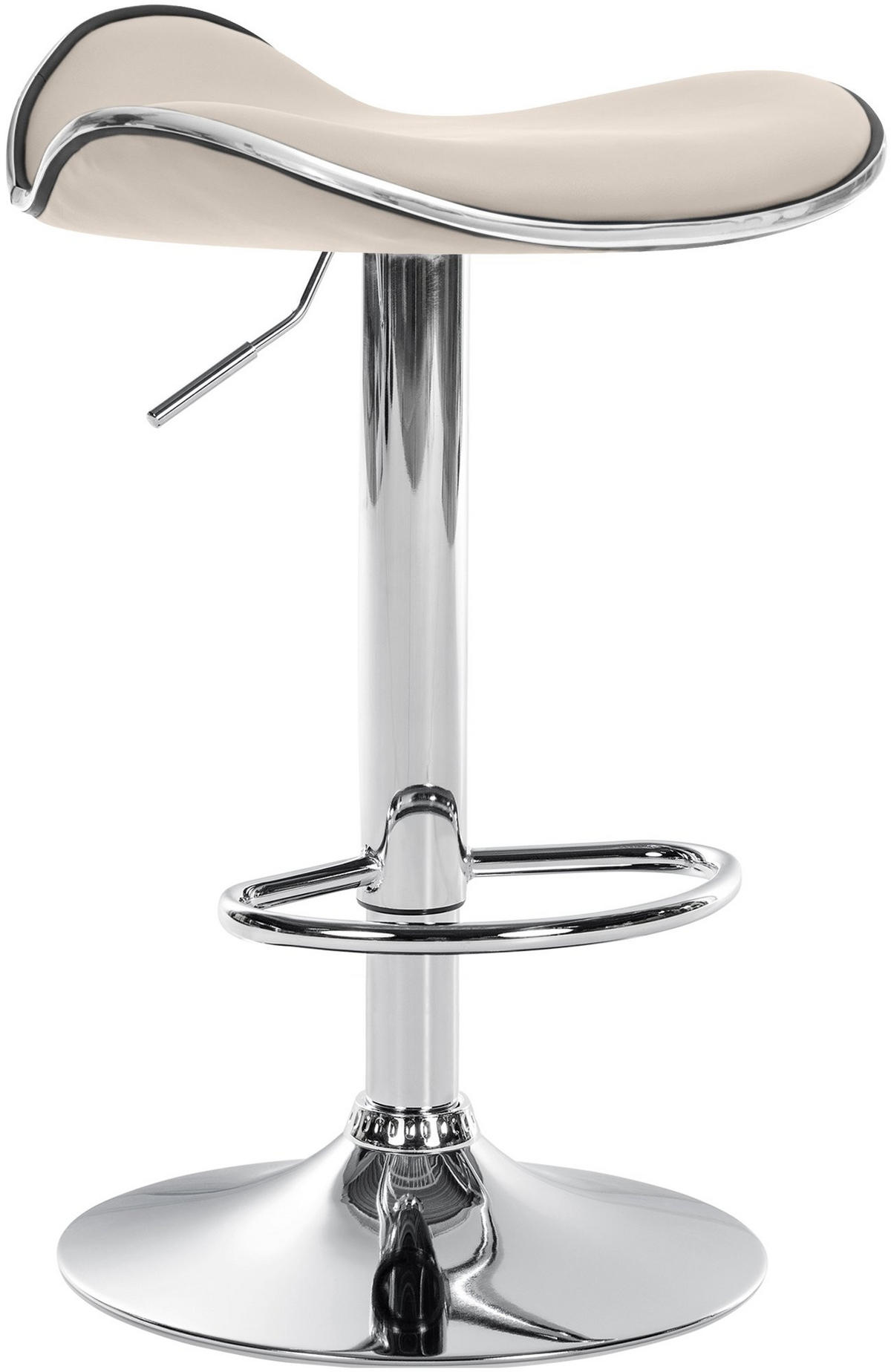 BARHOCKER Lederlook Creme - Chromfarben/Creme, Textil/Metall (45/71/45cm) - CLP