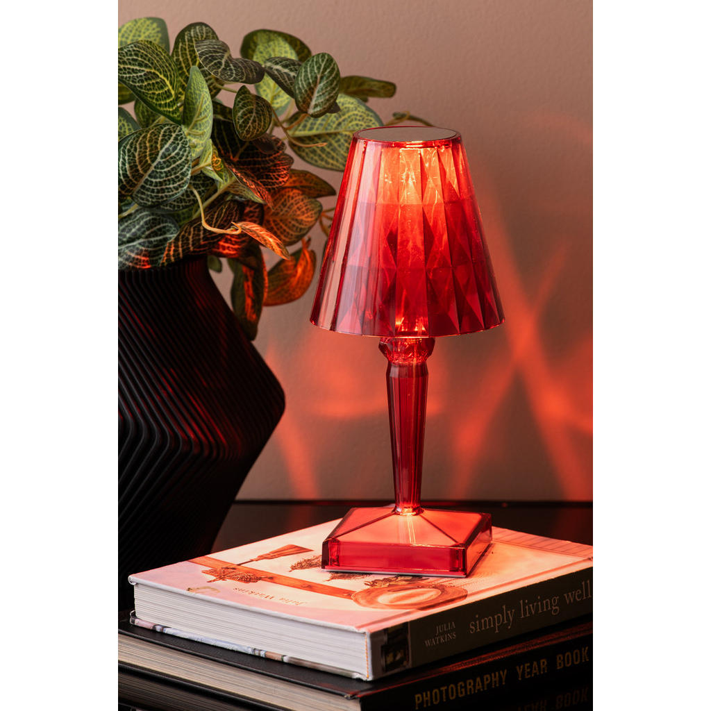 Thumbnail - Leitmotiv Tischlampe, Rot, Kunststoff, Rund, 10x25x10 cm, CE, Lampen & Leuchten, Innenbeleuchtung, Tischlampen, Tischlam...