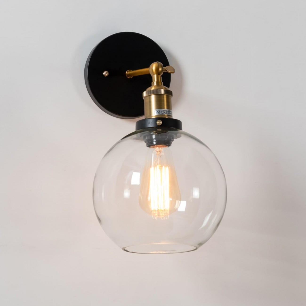 Thumbnail - Kosilum Wandleuchte, Transparent, Glas, 31x18.5x31 cm, Lampen & Leuchten, Innenbeleuchtung, Wandleuchten