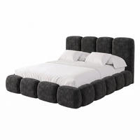 POLSTERBETT SUENO MAXI 180x200 cm in Schwarz, gepolstertes Kopfteil, Metalllattenrost, Bettkasten, Chenille-Stoff - Schwarz/Naturfarben, Holz/Textil (180/200cm) - Muffo