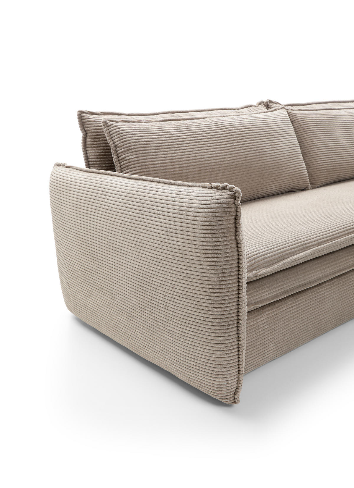 BETTSOFA SCORZA Beige Velours-Stoff mit Schlaffunktion - Beige, Textil (103/82/229cm) - MASSENO