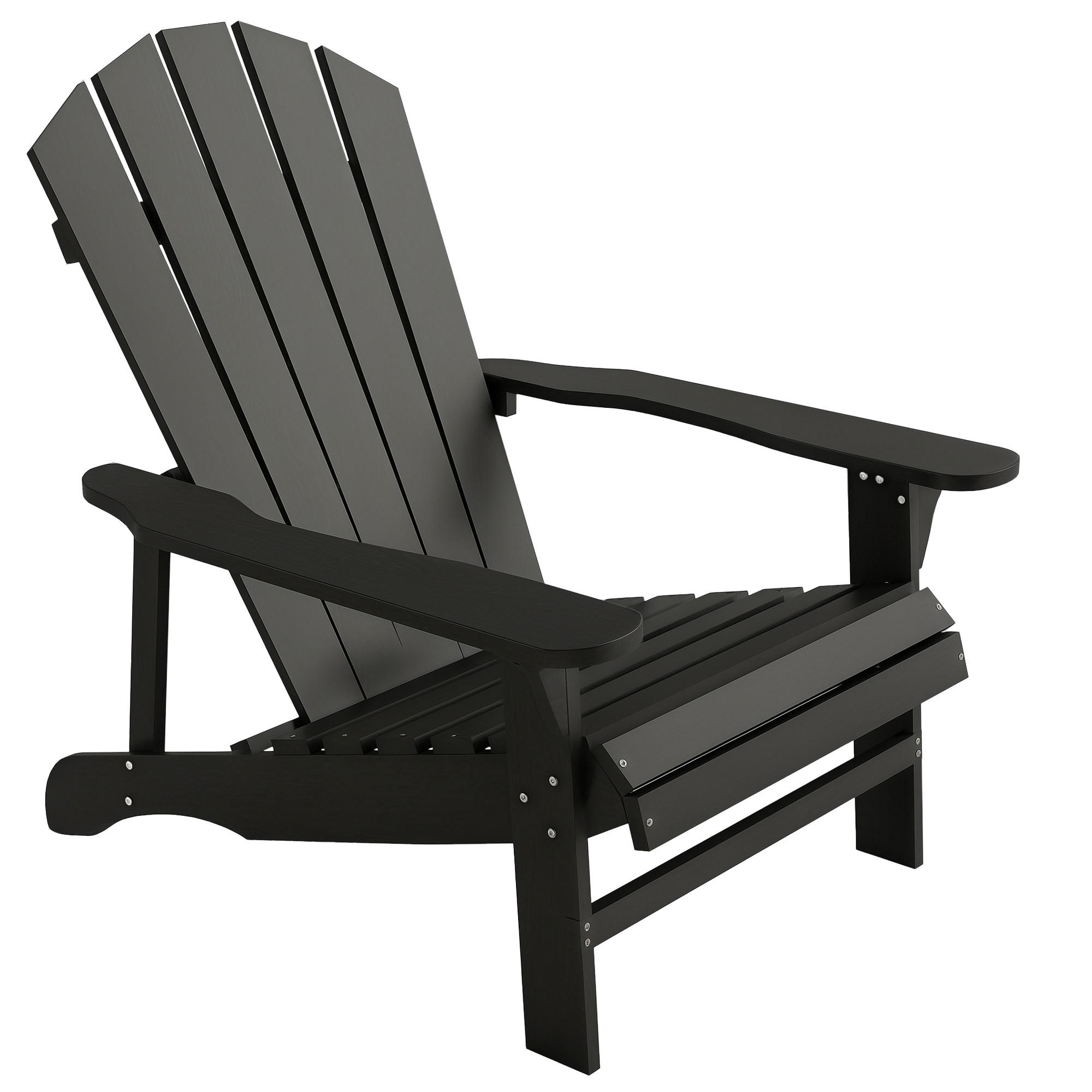 ADIRONDACK-GARTENSTUHL DE-08364 wetterfest mit hoher Rückenlehne und Armlehnen - Schwarz, Holz (78/88/89cm) - ComfortXL