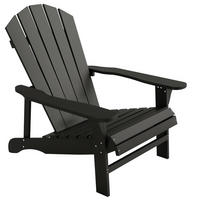 ADIRONDACK-GARTENSTUHL DE-08364 wetterfest mit hoher Rückenlehne und Armlehnen - Schwarz, Holz (78/88/89cm) - ComfortXL