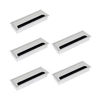 KABELDURCHFÜHRUNG Quadrum für Tische, rechteckig, 269x80mm, Unterputzmontage, Aluminium, Matt eloxiert 5er-set - Dunkelgrau, Metall (26.9/8/3cm) - EMUCA