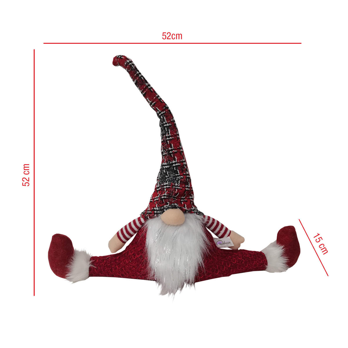 TÜRSTOPPER WEIHNACHTSMANN Rot 15/52/52 cm - Rot, Textil (15/52/52cm) - Mobili Rebecca