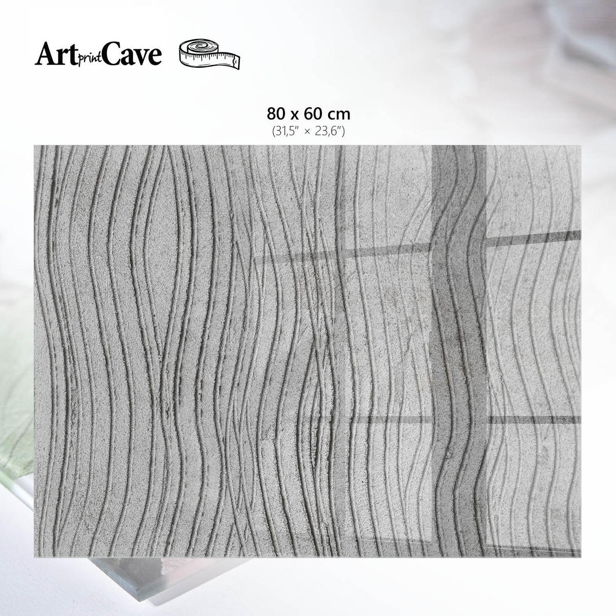 GLASPLATTE 80x60 cm – Hintergrundwellen - Braun, Glas (0.4/80/60cm) - ArtPrintCave