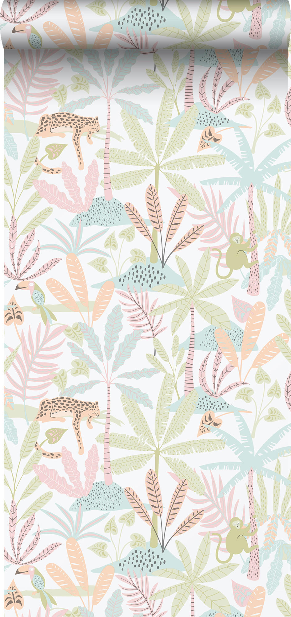 TAPETE Dschungeltiere 53 cm x 10.05 m - Pink, Papier (53/0.1cm) - Sanders & Sanders
