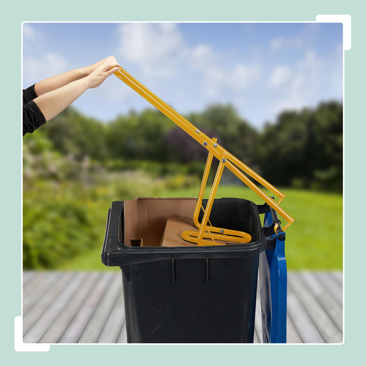 MÜLLPRESSE - Gelb, Metall (33/39/95cm) - Relaxdays