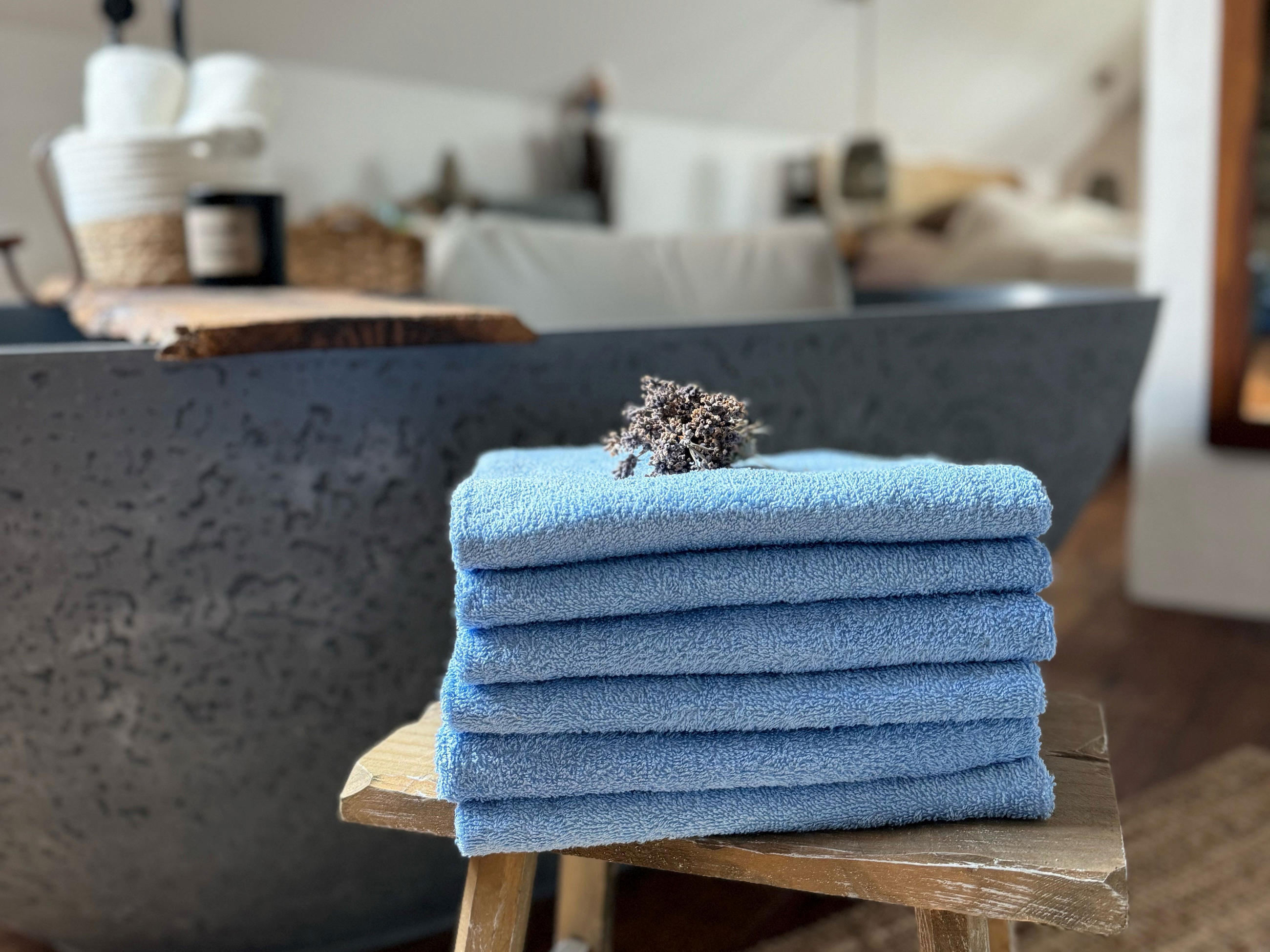 Thumbnail - Zollner Handtücher,, Hellblau, Naturmaterialien, 50x100 cm, Oeko-Tex® Standard 100, Badtextilien, Handtücher