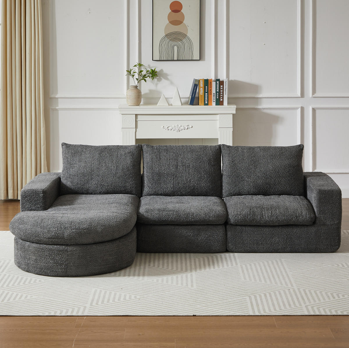 ECKSOFA mit Liegefläche 250/160 cm in Grau - Grau, Textil (160/250cm) - Modenvie