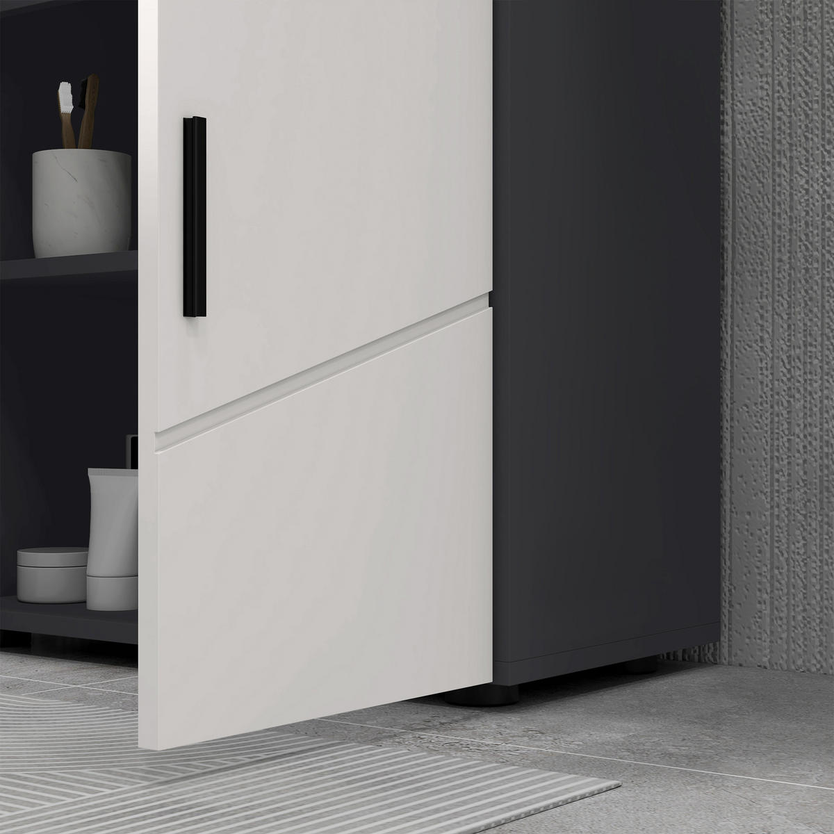 BADEZIMMERSCHRANK DE-09619 Hellgrau - Grau, Holzwerkstoff (60/60/30cm) - ComfortXL