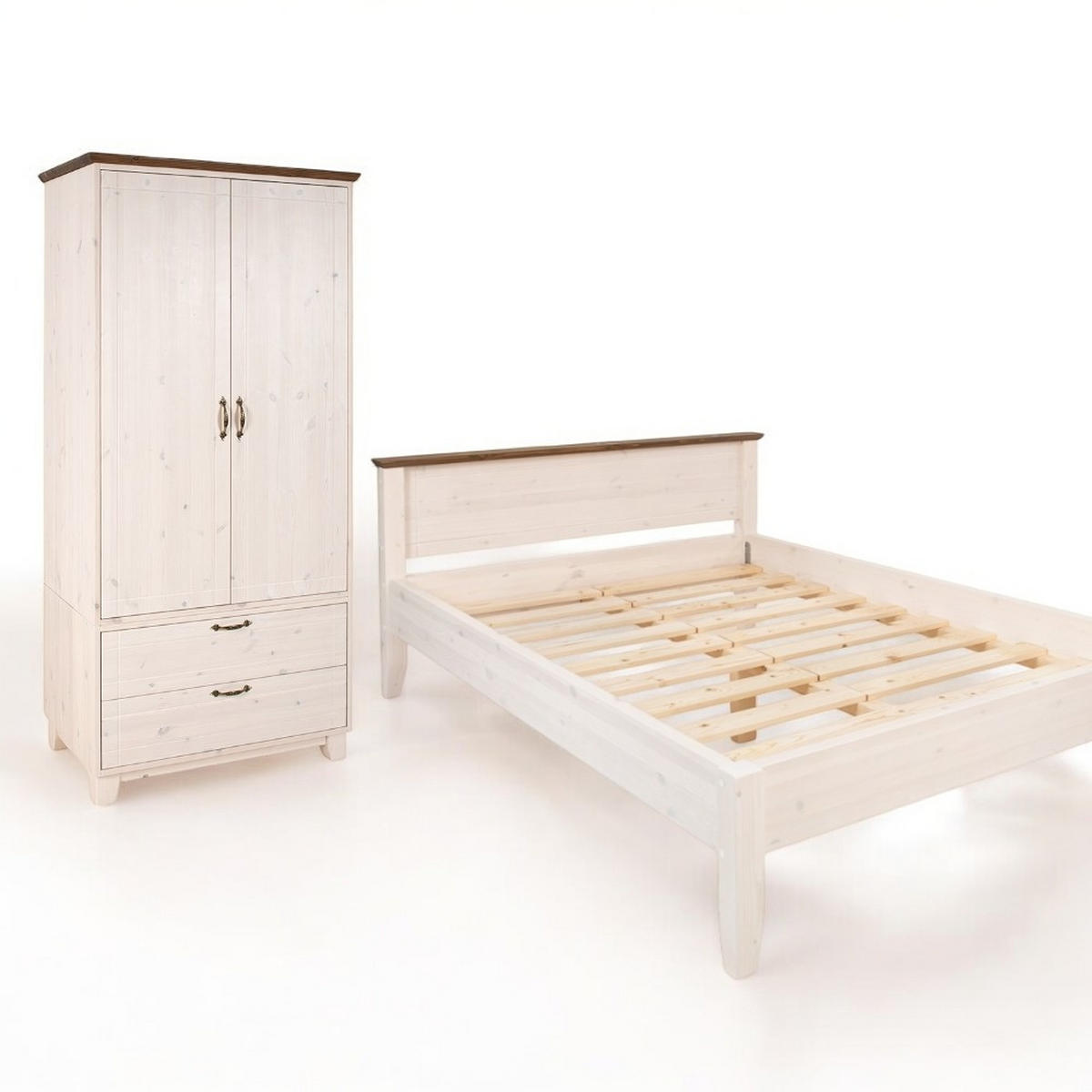 DREHTÜRENSCHRANK - Dunkelbraun/Weiß, Holz (89/192/52cm) - MSL wooden furniture