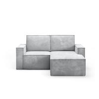 ECKSOFA Orto Hellgrau, Zweisitzer Kordecksofa linke seite - Hellgrau, Holzwerkstoff/Textil (180/141cm) - Bettso