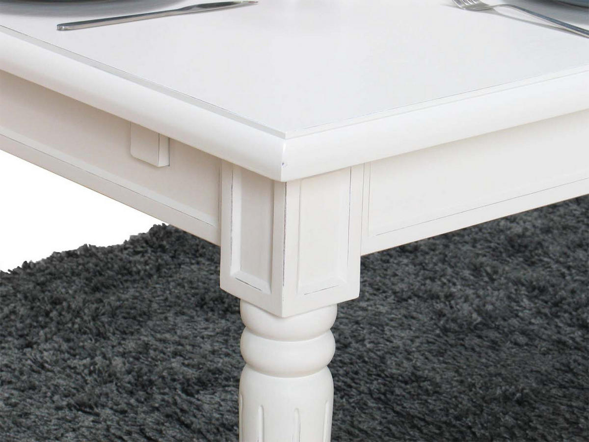 ESSTISCH 100x180/280 cm antik weiß - Weiß, Holzwerkstoff (100/180/75cm) - ebuy24