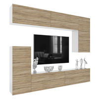WOHNWAND Milano 8, Sonoma Eiche Matt, 250 cm, Grifflos - Sonoma Eiche, Holz (250/115/36cm) - B BELINI GROUP
