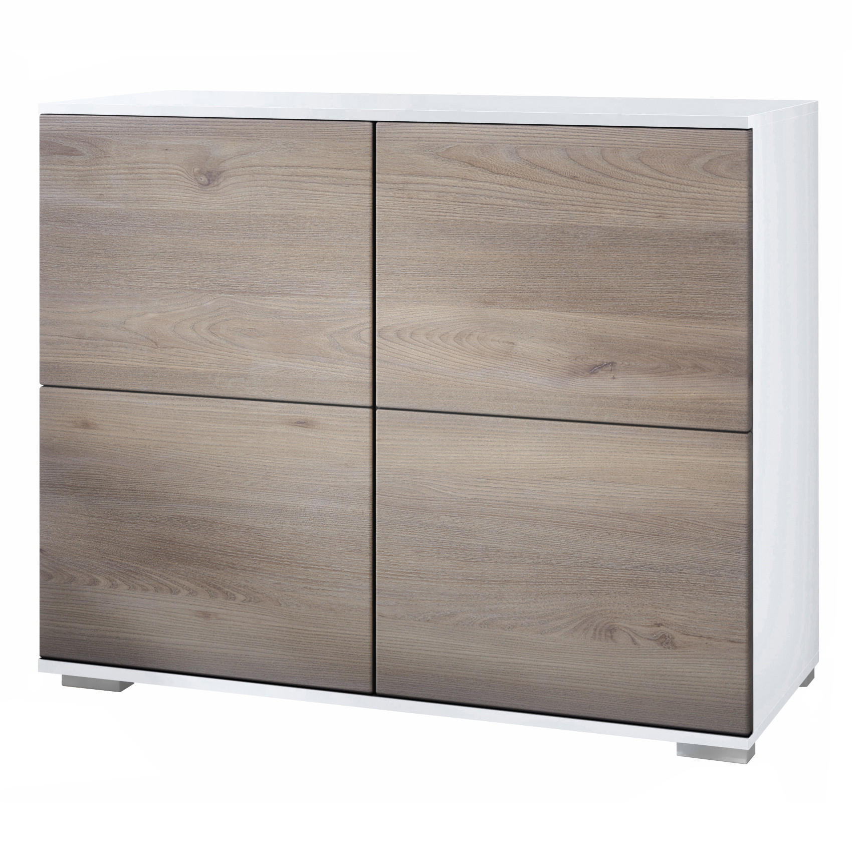 KOMMODE Rova Eiche Nordic - Silbereichenfarben, Holzwerkstoff (92.5/75.5/35cm) - Vladon
