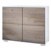 KOMMODE Rova Eiche Nordic - Silbereichenfarben, Holzwerkstoff (92.5/75.5/35cm) - Vladon