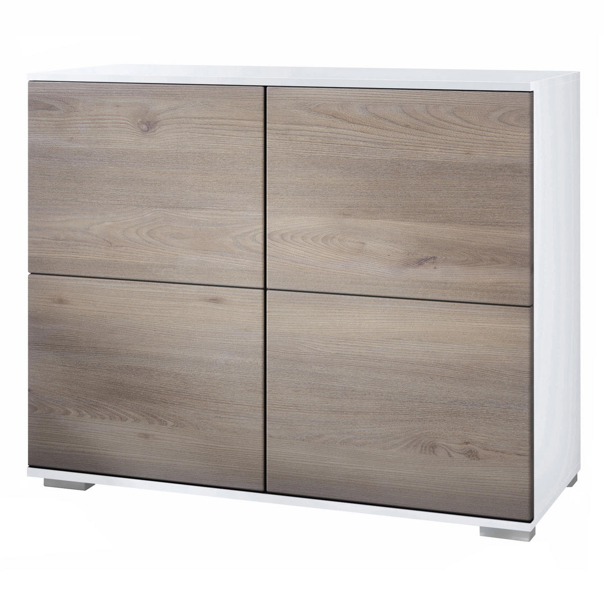 KOMMODE Rova Eiche Nordic - Silbereichenfarben, Holzwerkstoff (92.5/75.5/35cm) - Vladon