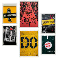 POSTER Set Mit 6 Street Art Sätze Urban Graffiti A3 & A4 Weißer Rahmen - Weiß, Papier (29/3cm) - Nacnic