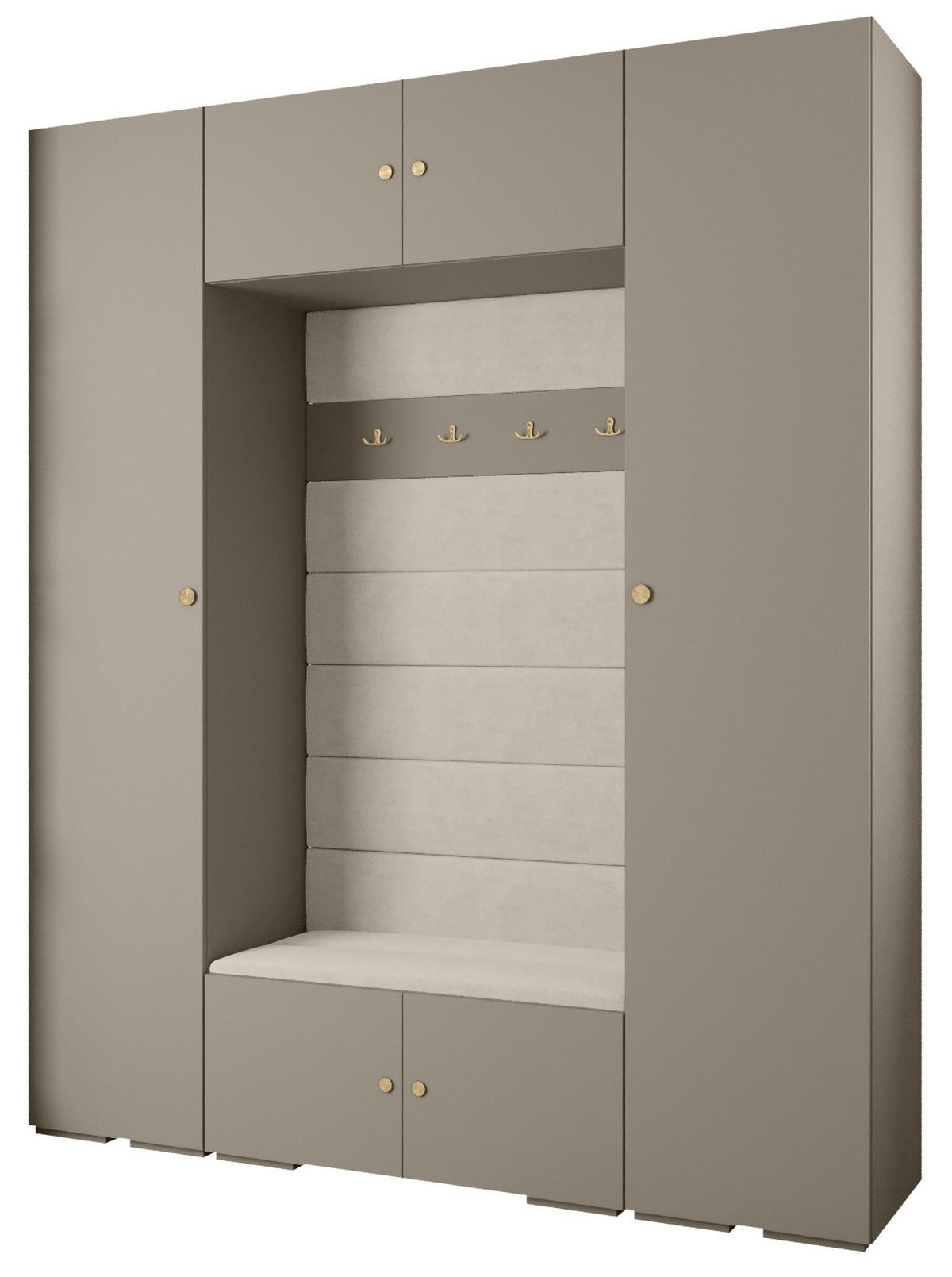GARDEROBEN-SET 236,7/200/47 - Kaschmir/Goldfarben, Holz/Kunststoff (200/236.7/47cm) - Abiks Möbel