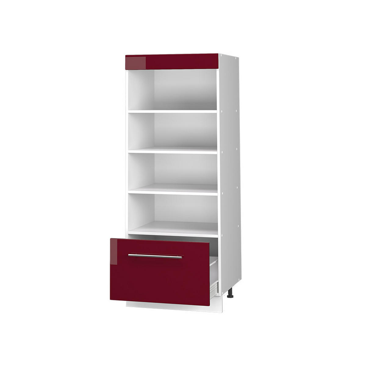 KUCHYNSKÝ REGÁL Fame-Line, Bordeaux vysoký lesk/biely, 60 cm - biela/bordová, kompozitné drevo (60/153.6/58.1cm) - Vicco