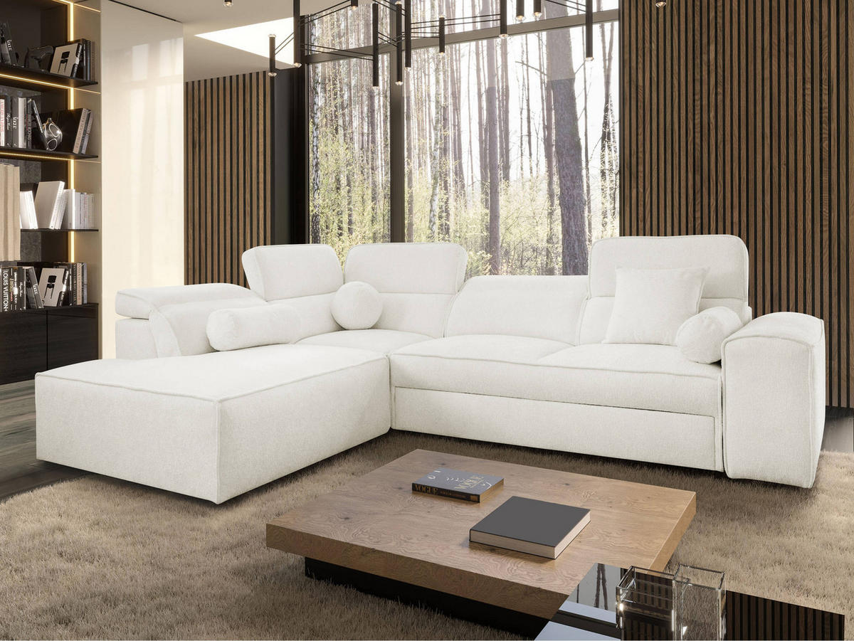 ECKSCHLAFSOFA Vito VII, Seite: Links - Creme, Holz/Textil (276/214cm) - MIRJAN24