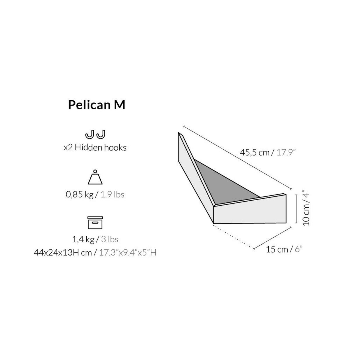 WANDREGAL Pelikan mit Haken Mittel - Weiß, Holz (45.5/10/15cm) - Woodendot