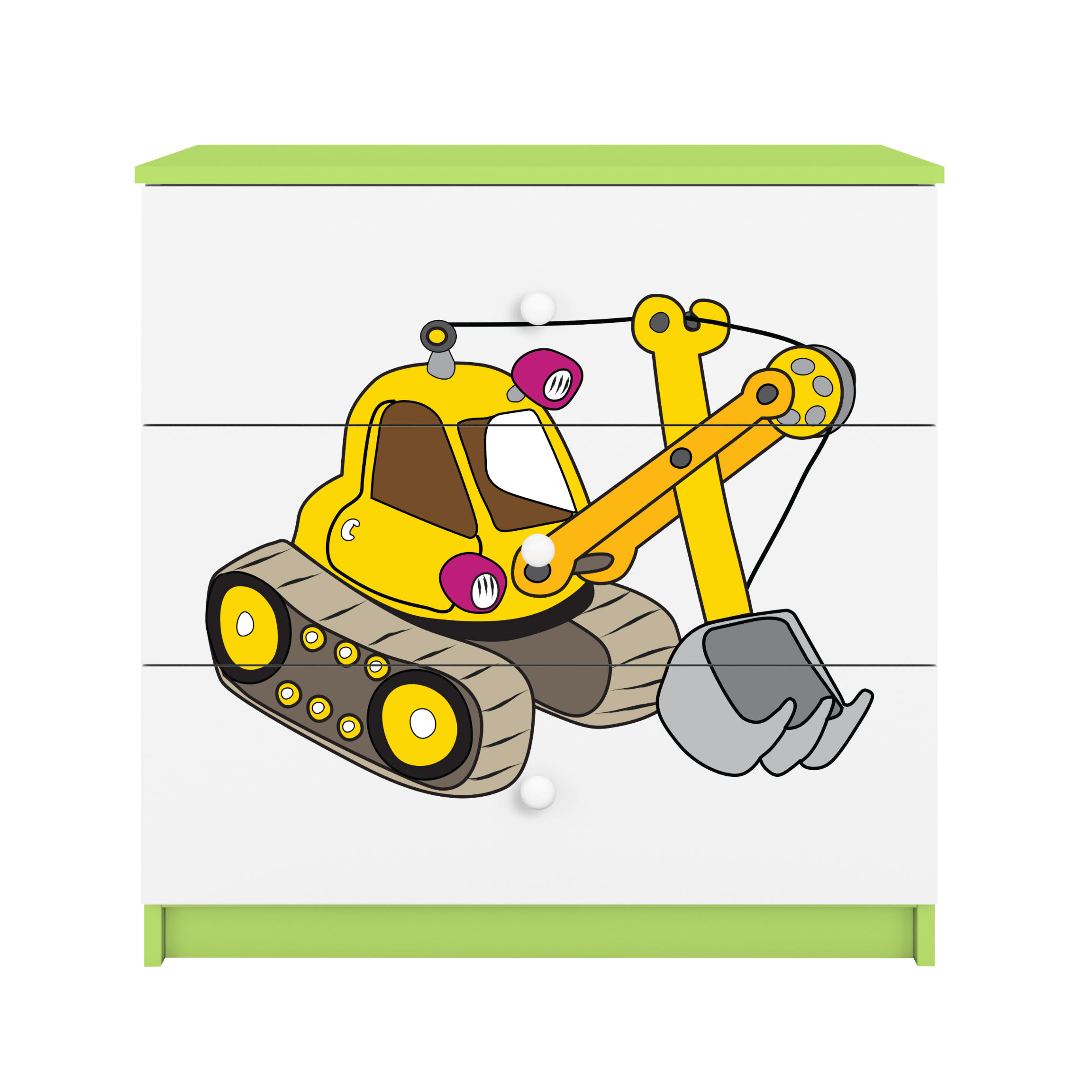 KOMMODE Babydreams Excavator 81/81/41 - Grün, Holzwerkstoff (81/81/41cm) - RAUMHIRSCH FURNITURE