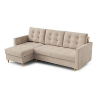ECKSOFA DIVO 224x103 cm, Schlaffunktion, Creme, Links - Creme, Holz/Textil (144/224cm) - DomoHome