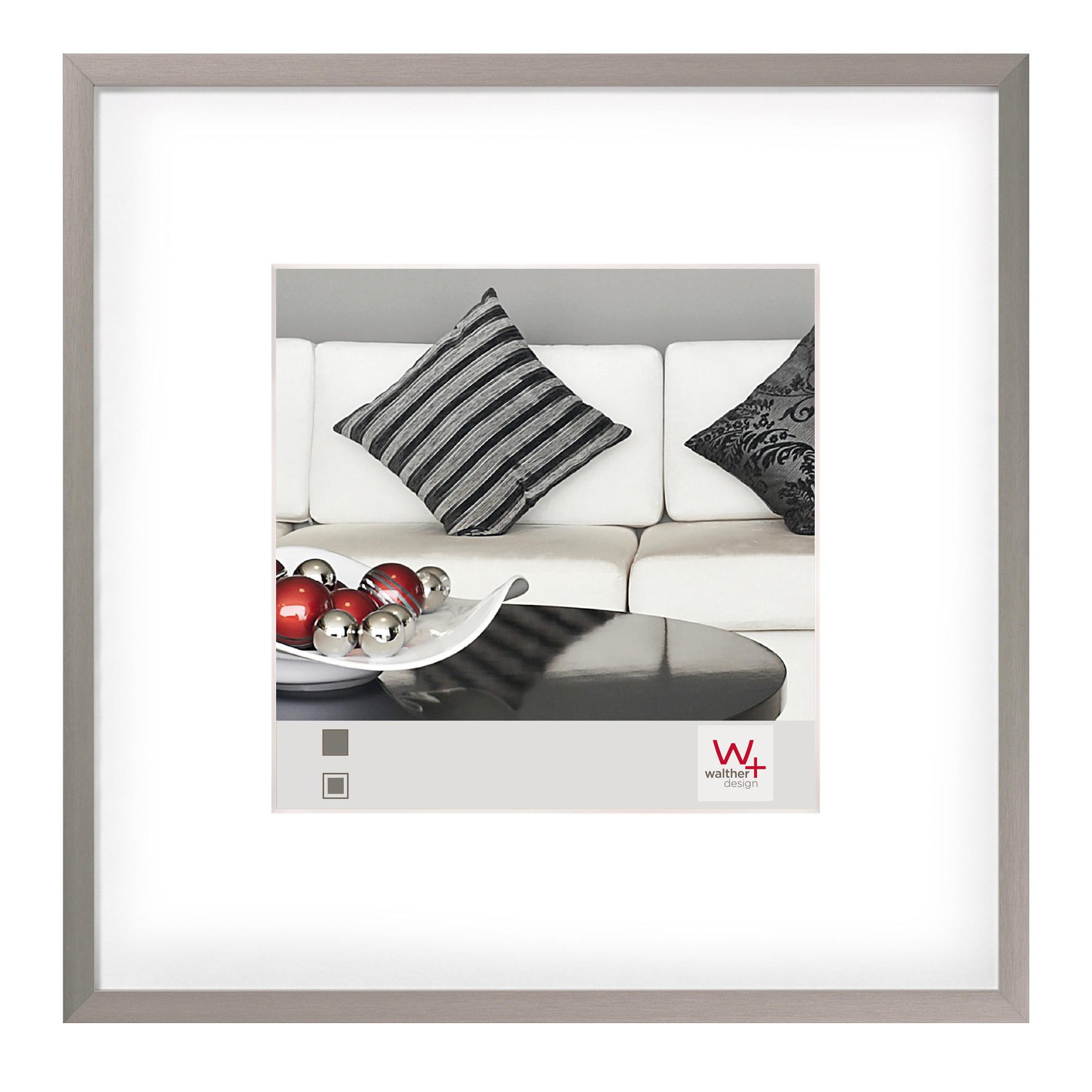 walther design Bilderrahmen Edelstahl 21x21x1.8 cm