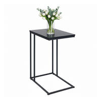 BEISTELLTISCH - Schwarz, Holzwerkstoff/Metall (35/50/64cm) - Relaxdays