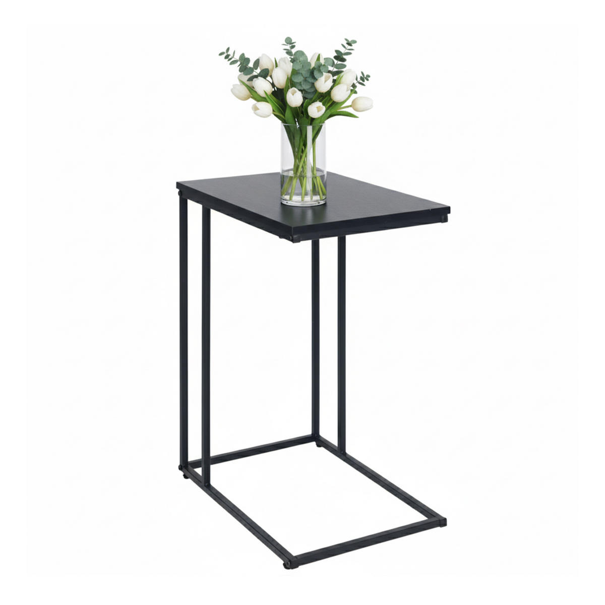 BEISTELLTISCH - Schwarz, Holzwerkstoff/Metall (35/50/64cm) - Relaxdays