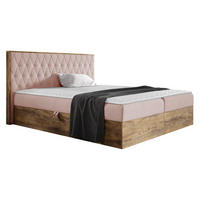 BOXBETT Wood 6 - Rosa, Holz/Textil (140/200cm) - MIRJAN24