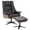 RELAXSESSEL + HOCKER Braun - Braun, Leder (81/105/106cm) - MCW