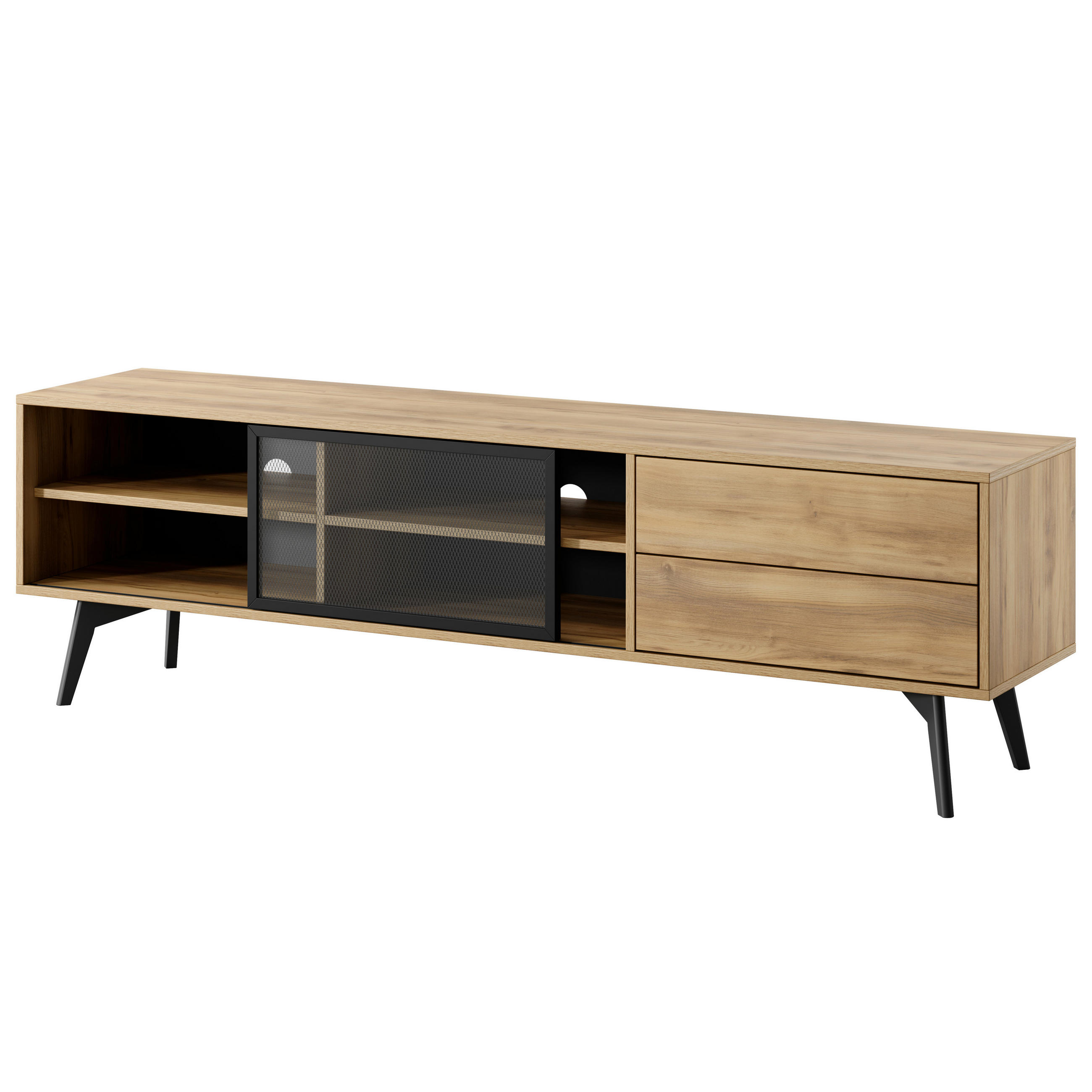 LOWBOARD VIGORE 180/53,8/39 cm, Eichefarben - Eichefarben/Naturfarben, Holzwerkstoff (180/53.8/39cm) - MASSENO