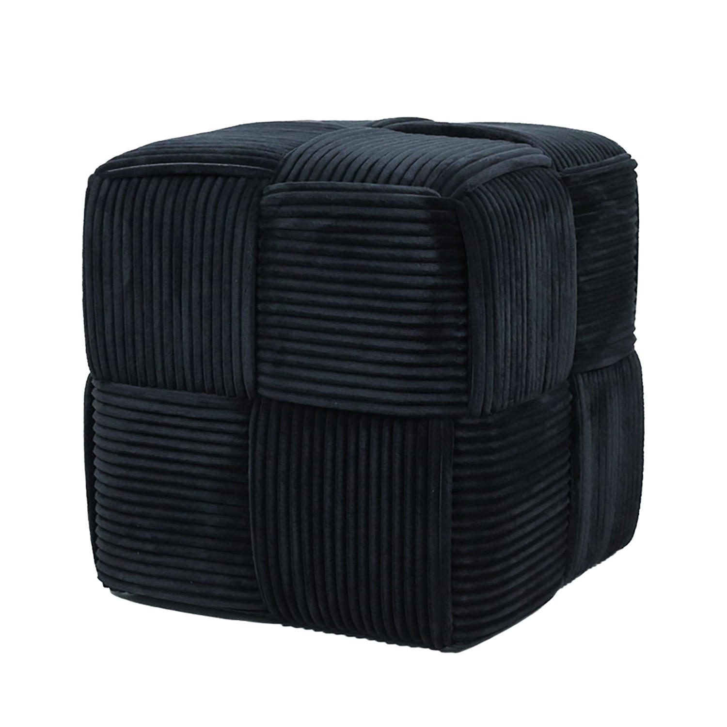 POUF Wiki schwarz 43/43/43 cm Textil - Schwarz, Textil (43/43/43cm) - Mondex