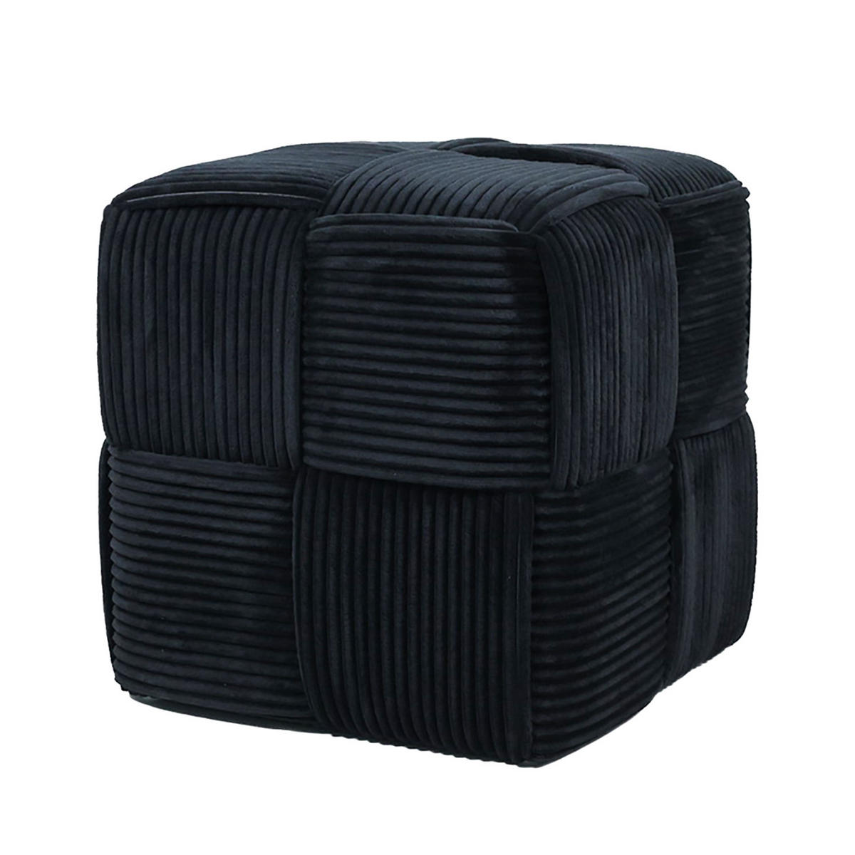POUF Wiki schwarz 43/43/43 cm Textil - Schwarz, Textil (43/43/43cm) - Mondex