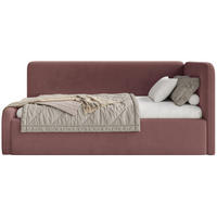 JUGENDBETT Fanko Samt Rosa 90x200 cm - Pink/Schwarz, Kunststoff/Textil (90/200cm) - Selsey