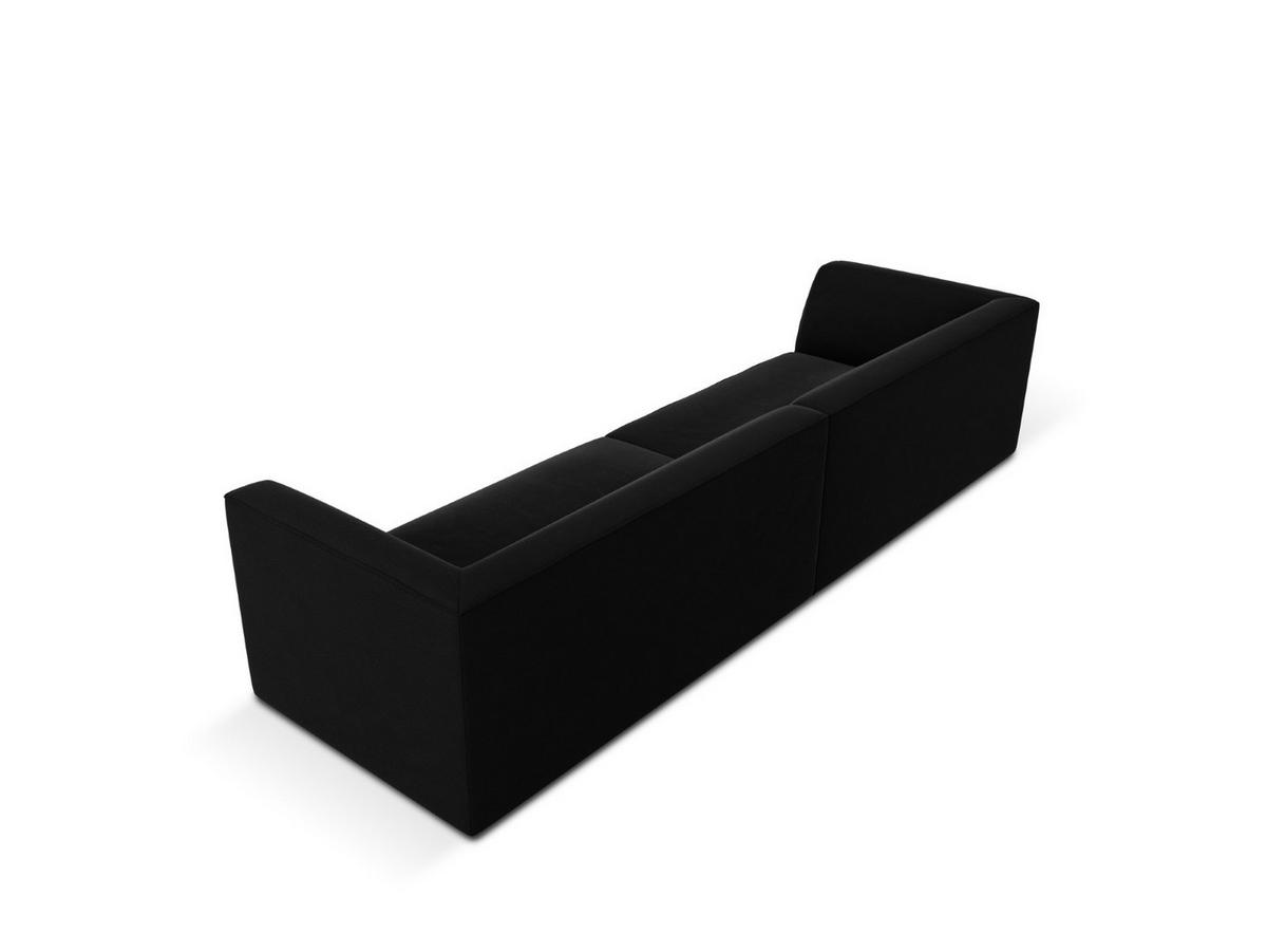 SOFA Ruby aus Samt schwarz 4 Sitzplätze - Schwarz, Textil (93/69/302cm) - Micadoni