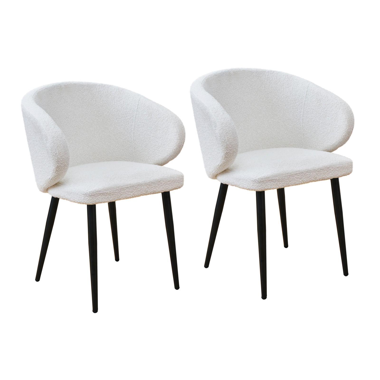 ESSZIMMERSTÜHLE AUDREY (2er Set) - Schwarz/Weiß, Textil/Metall (57/77/56cm) - SVITA